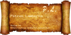 Petres Lamberta névjegykártya
