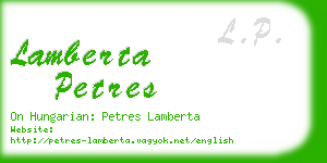 lamberta petres business card